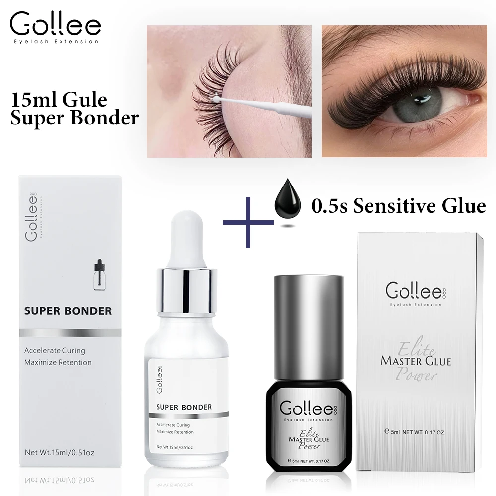Gollee Lash Sealant Eyelash Extension 0.5s Fast Drying Super Bonder Help Strong Glue Bond Better with Lash Extension Glue Makeup