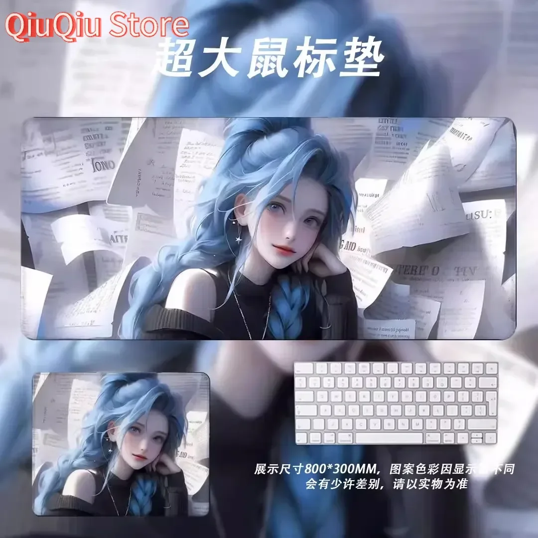 Anime Girl Playmat Cool Girl Mousepad Anime Mouse Pad Office Desk Mat for Work Game Mini PC Laptop Cute Rug Carpet