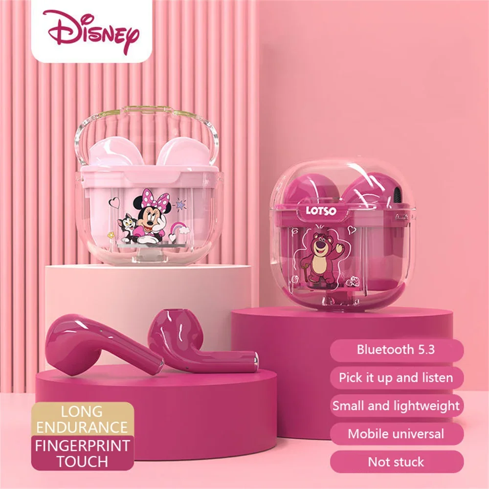 Disney HIFI Sound Wireless Headset TWS Bluetooth 5.3 Mini Cartoon Earbuds Noise Reduction Earphone Long Battery Life