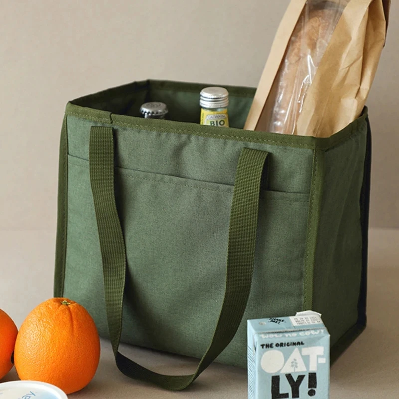 Lunch Bag For OL Women Thermal Insulated Lunch Box Tote Cooler Handbag Waterproof Bento Pouch Office Food Shoulder Bags