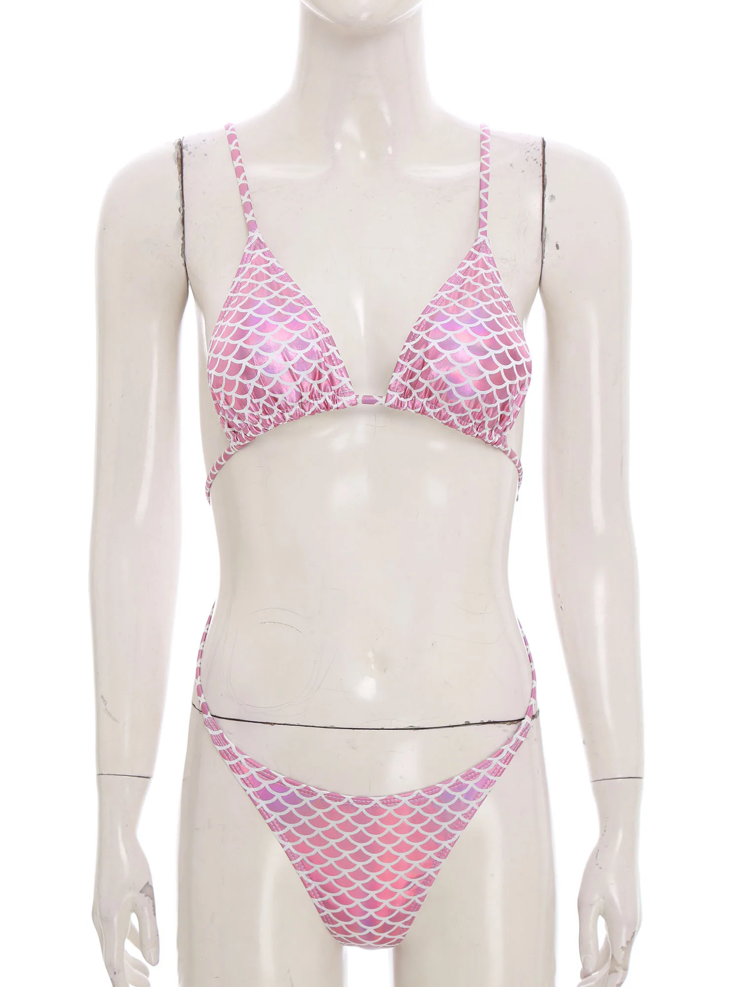 Dames eendelig metallic glanzend kant-up bodysuit brutaal badpak badpak backless bikini strandkleding voor zwembad strandfeest