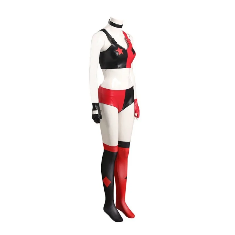 Cosplay Red And Black Women Sexy Zentai Clothes Spandex Costume Pink And Blue Wigs Hot Sale Ouutfits Role Play Party