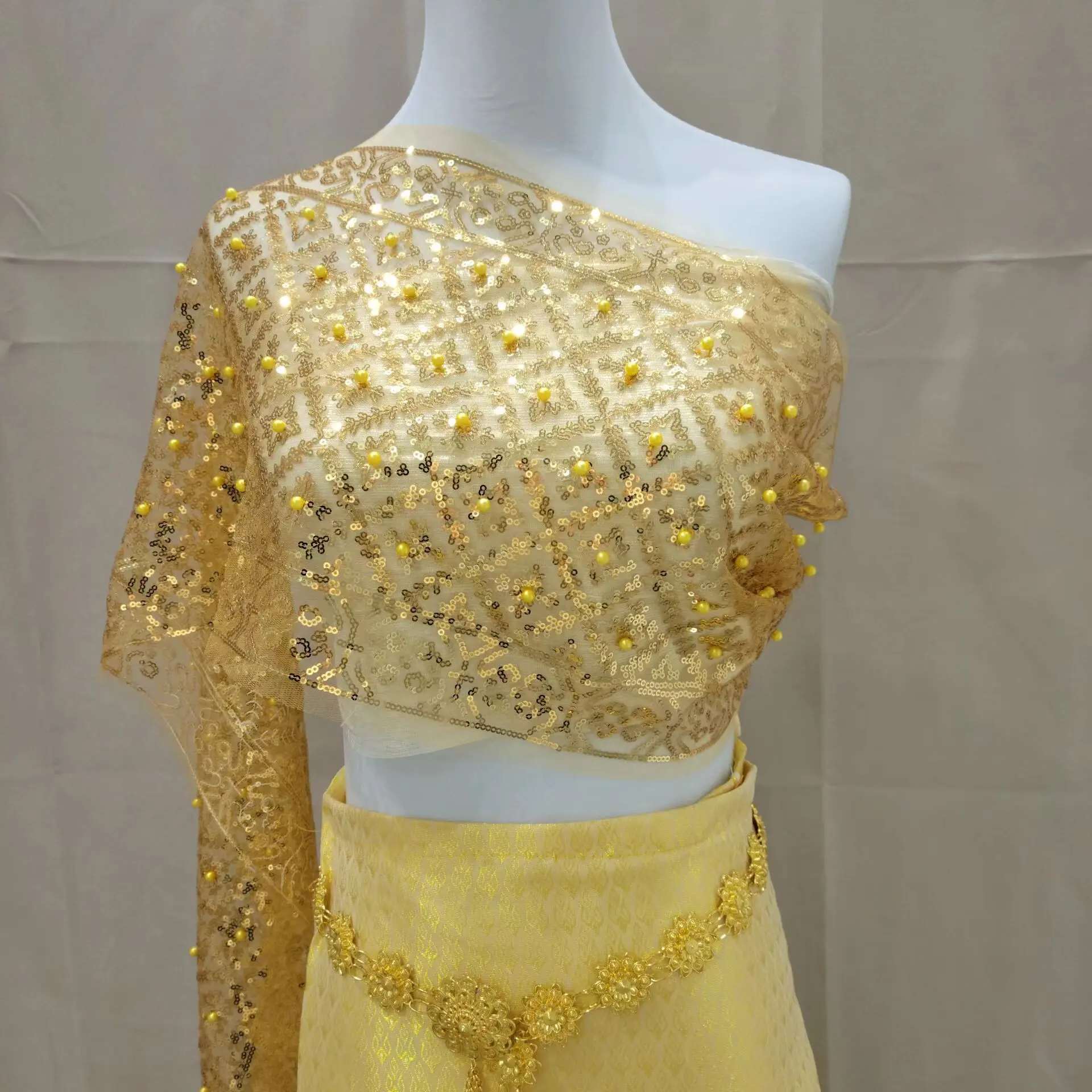 فلاش الترتر التايلاندية التقليدية شال القمم الصيف واقية من الشمس وشاح التفاف المرأة تايلاند مهرجان العرقية السياحة أداء الرقص #3