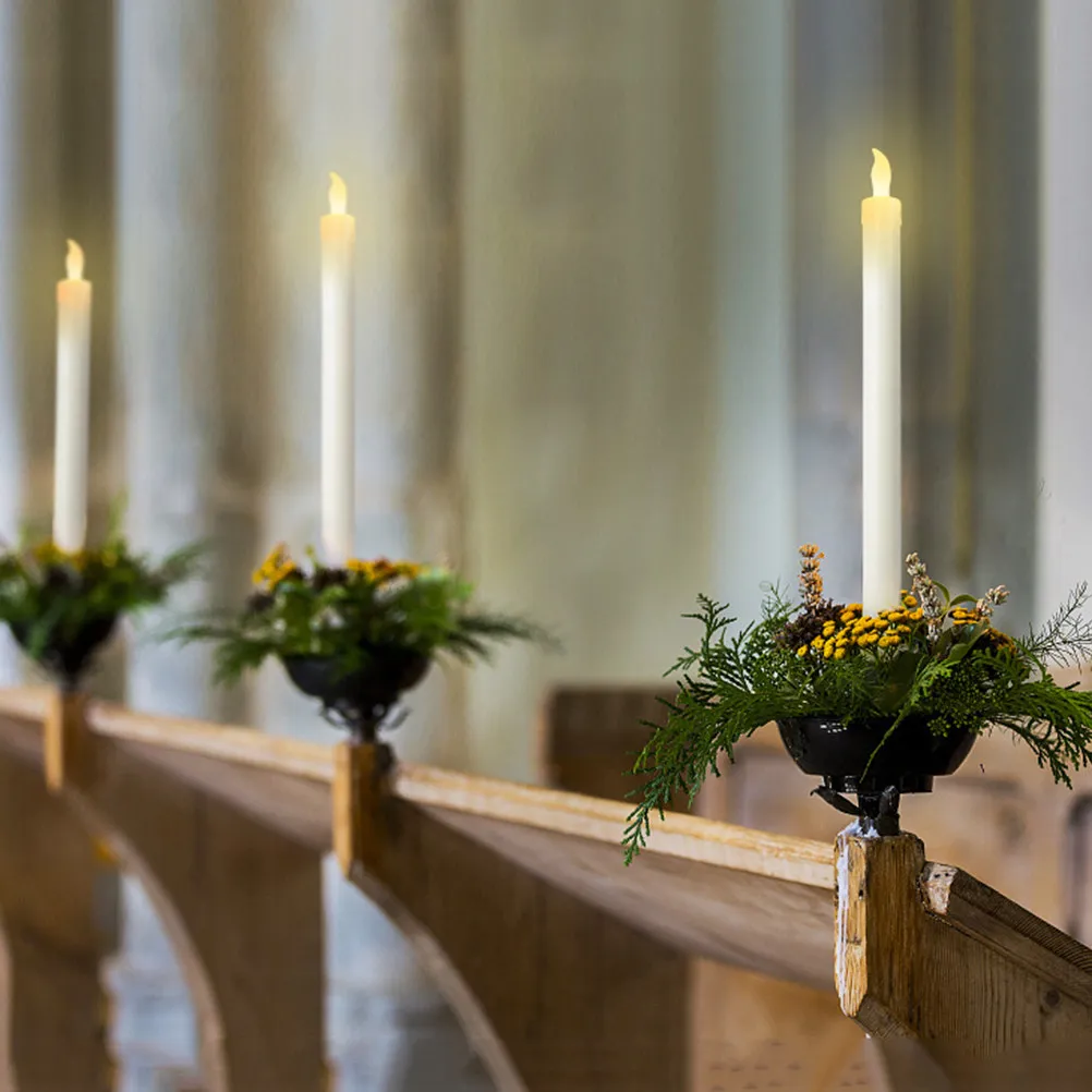 

6 шт. светодиодных электронных свечей, длинные беспламенные светильники с желтым мерцанием для дома, кафе, бара, декоративная ночная лампа, безопасная, без нагрева