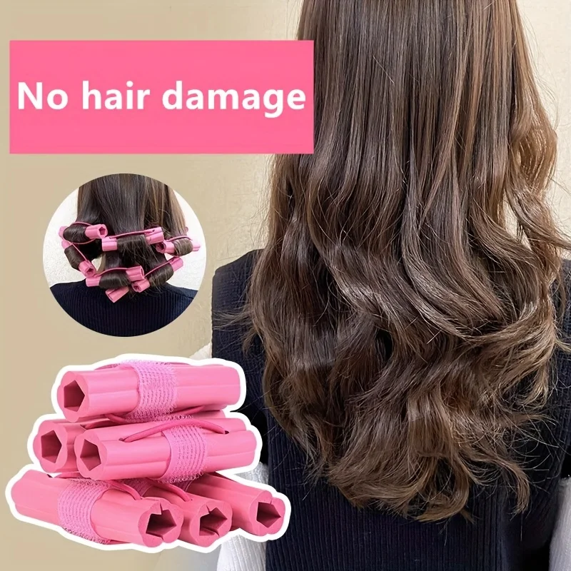 Lazy Big Wave Sponge Hair Curler, Sleep-Safe Heat-Free Volumizing Styling Tool, Damage-Free Curling Wand for Easy Hairstyling