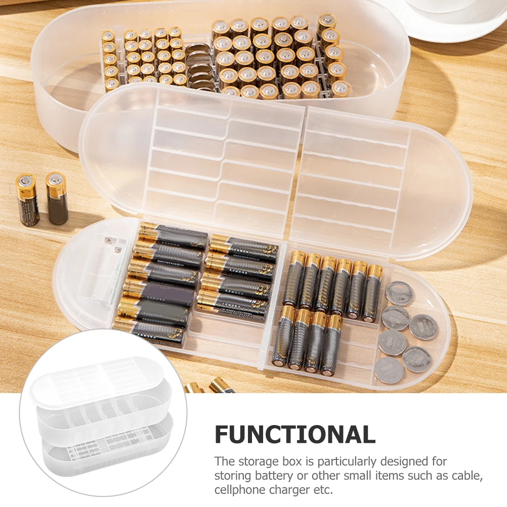 

Storage Box Household Organizer Clear Plastic Container Divided Case For Batteries Protection Anti Splash Dirt Proof