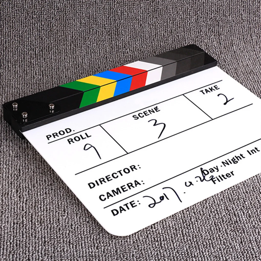 Vlog Recording Director Cinema Clapperboard Notice Clapper Board TV Movie Acrylic Film Scene Professional Photographic