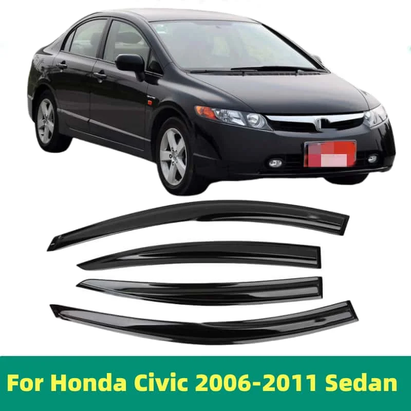 For Honda CIVIC 2006 2007 2008 2009 2010 2011 Sedan Window Visor Side Vent Rain Guard Deflectors Shade Shield Shelter Cover