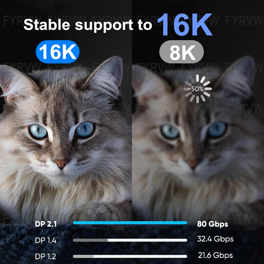 비디오 PC 노트북 TV용 디스플레이 포트 케이블, 16K 디스플레이 포트 케이블, DP2.1 케이블, DP1.4, 240Hz, 8K, 4K, 144Hz, 165Hz