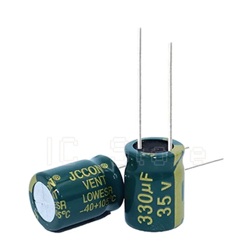 200PCS 35V 330uf Capacitor Low ESR High Frequency 8x12mm 10x13mm Aluminum Capacitor 8*12 10*13