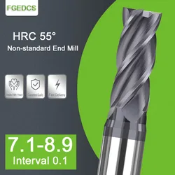 4 Flute Carbide End Mill 7.1 7.2 7.3 7.4 7.5 7.6 7.7 7.8 7.9 8.1 8.2 8.3 8.4 8.5 8.6 8.7 8.9mm CNC Cutter Mini Tools Metal Steel