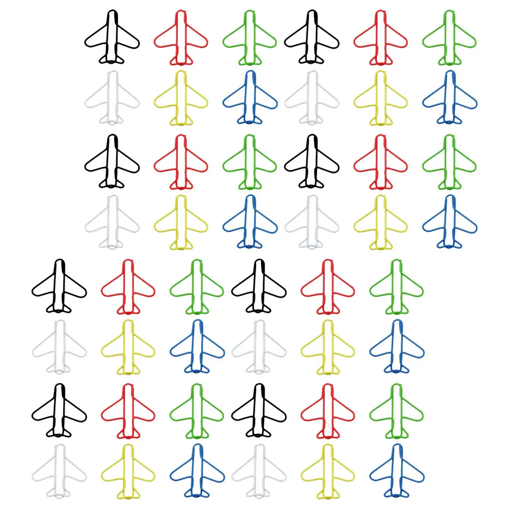 

70pcs Colorful Airplane Paperclips Novelty Bookmarks for Office Organization Decorative Plane Shaped Clips Practical Use