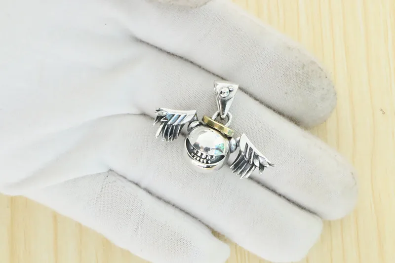 S925 Sterling Silver Vintage Imp Pendant Necklace Hip Hop Style Individuality ING Style Small Popular Design Necklace Chain Chai