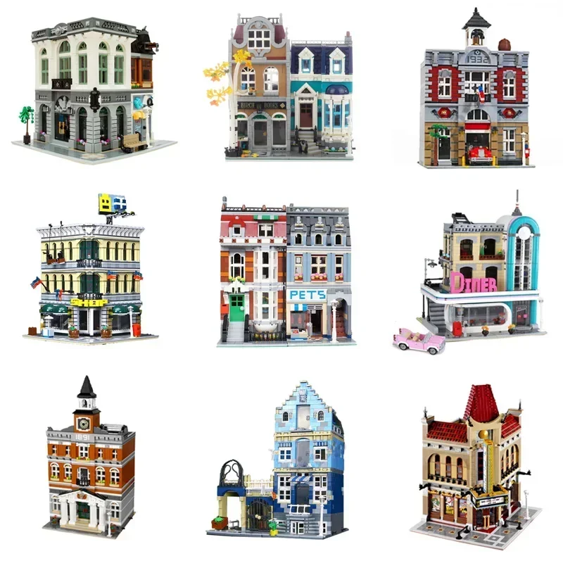 Urban Building Building Blocks Classic Street View 10260 10232 10224 10218 10190 10197 1021110270 10251 Building block toy gifts