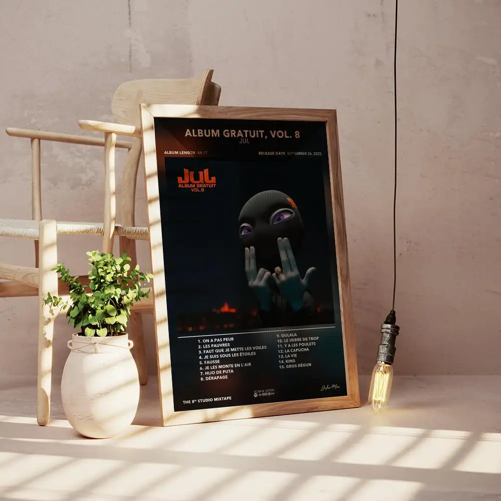Jul Gratuit Vol 8 cartel Pop rapero música álbum cubierta estética Hip Hop Rock impresión arte de la pared decoración de la habitación regalo