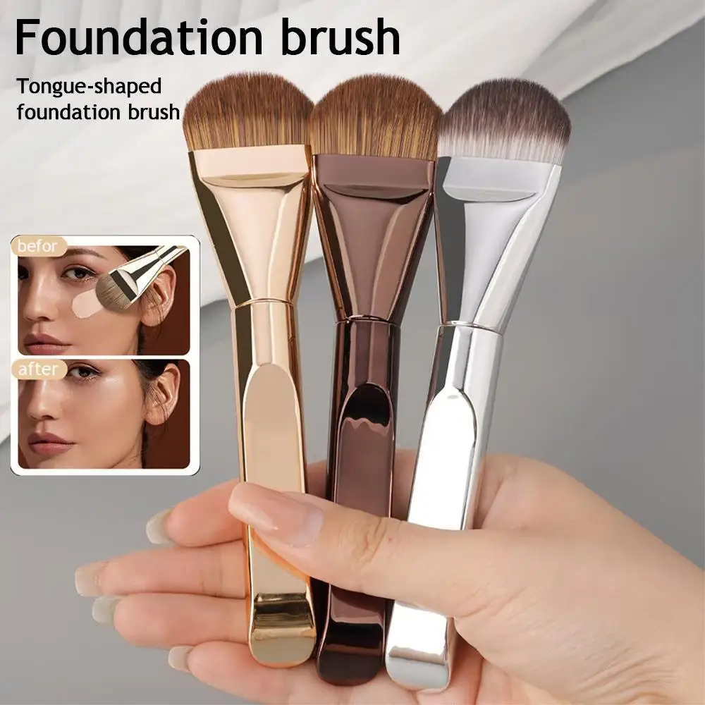 便利なフラットブラシ 小さなコンシーラーブラシ ファンデーションアイテム 超薄型ソフトヘア フェイスマスクアプリケーター ブレンディングメイクアップツール