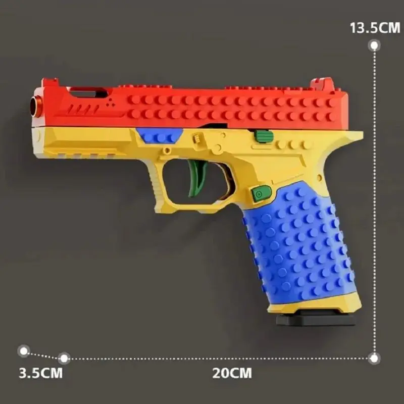 ブロックピストルシェル投擲連続発射エアソフトブローバック空薬莢吊り下げおもちゃ銃屋外CS武器男の子大人向け