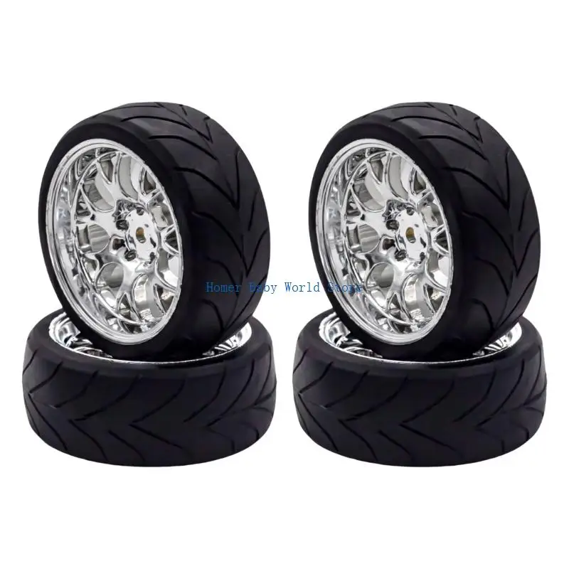 

B2QD Wheel Tires Set of 4 For 1/10 Remote Control Drift Car Modification Accessories