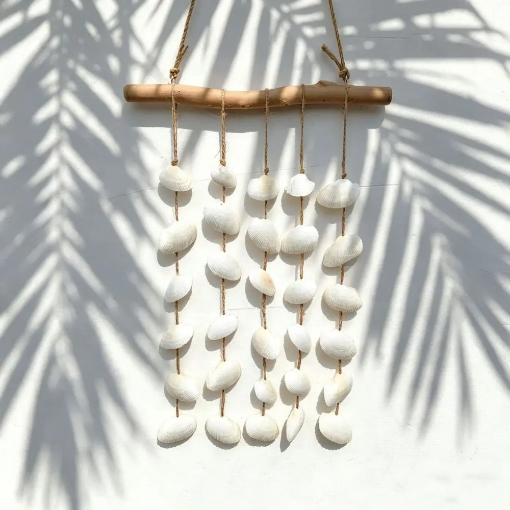 Decorative Driftwood Wind Chime Natural Nautical Wall Ornament Coastal Theme Home Decor For Dining Living Room