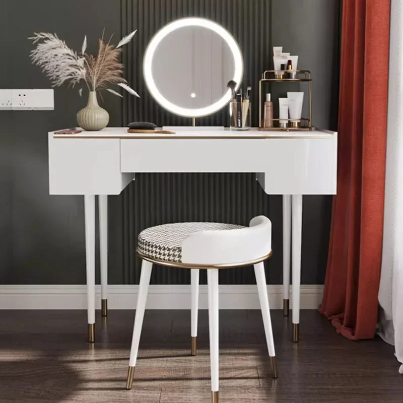 Tocador De Maquillaje moderno, mueble De lujo único, nórdico, italiano, con espejo De almacenamiento, sencillo, para el hogar