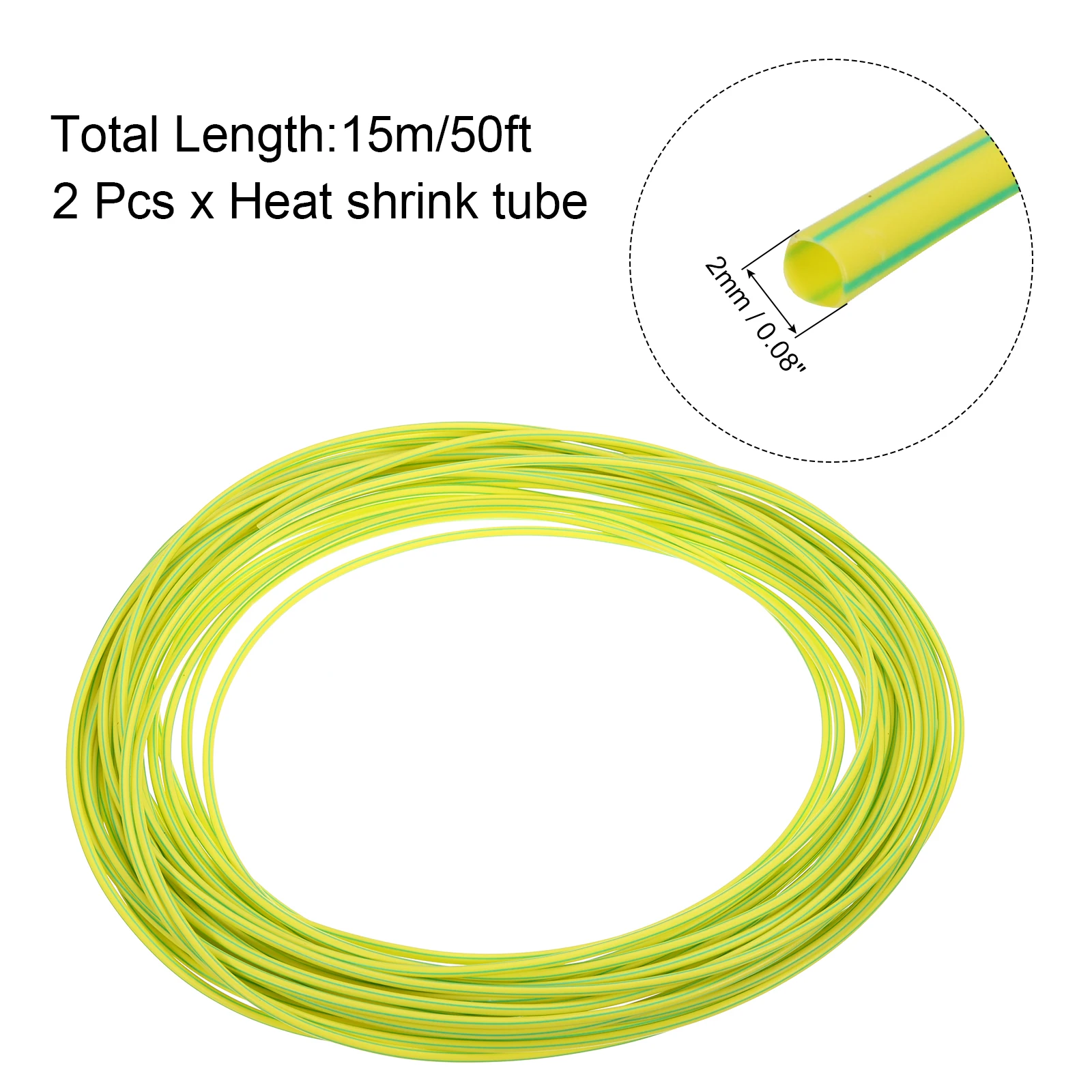 1/2Pcs 2-50mm Dia 16-50ft Heat Shrink Tube 2:1 Electric Insulation Wire Shrink Wrap Tubing for Industrial Electrical Cable Wire