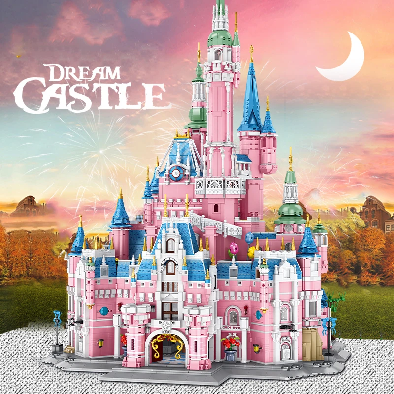 Creative Expert MOC Panlos 613003 Dream Castle Pink Princess Castle Model 9963PCS Building Blocks Brick Toys for Children Gift