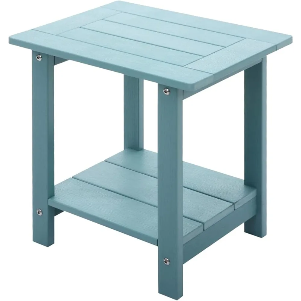 

Meluvici Double Adirondack Outdoor Side Table Weather Resistant, Outdoor Rectangular Patio End Table for Adirondack Chair, Aruba