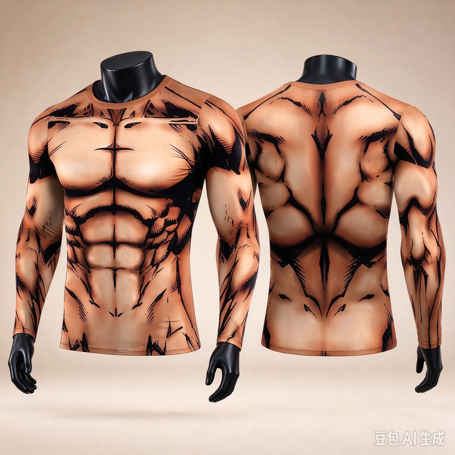 Muscle Tattoo Mens Compression T-shirts Long Sleeve Wolf Dragon Sportswear Rashguard Fitness Gym Tops Tees Streetwear Tshirt