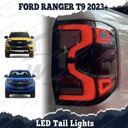 LED Tail Lights For Ford Ranger Next GEN T9 2023 2024 2025 Wildtrak Without  Radar Rear Lamp Tail Light Assembly Car Accessories