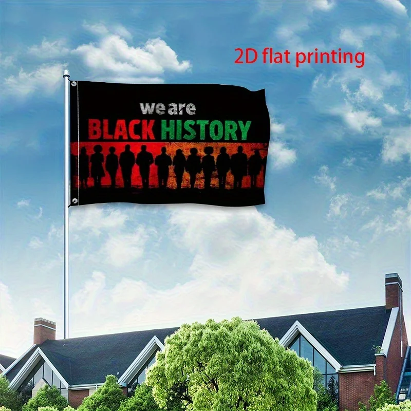 Black History Garden Flag Silhouette Art Outdoor Courtyard Banner Durable Polyester All Season Decor