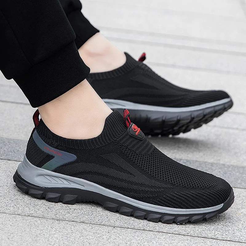 Men Walking Shoes Lightweight Breathable Casual Mesh Running Shoes Slip On Fashion Tennis Sneakers Comfort Gym Workout Trainers