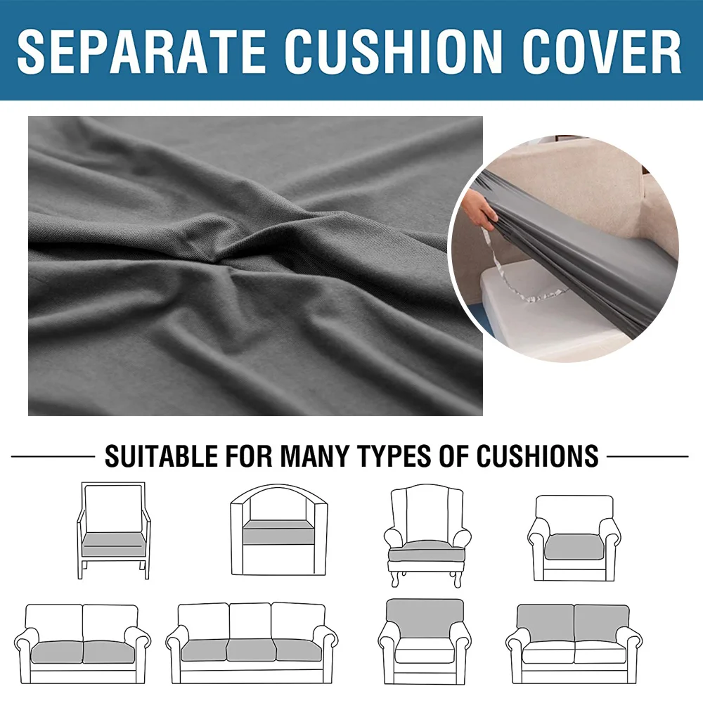 Elastic Sofa Seat Cushion Cover for Furniture Protector Sofa Covers Pets Kids Washable Sofa Cushion Case Removable Livingroom