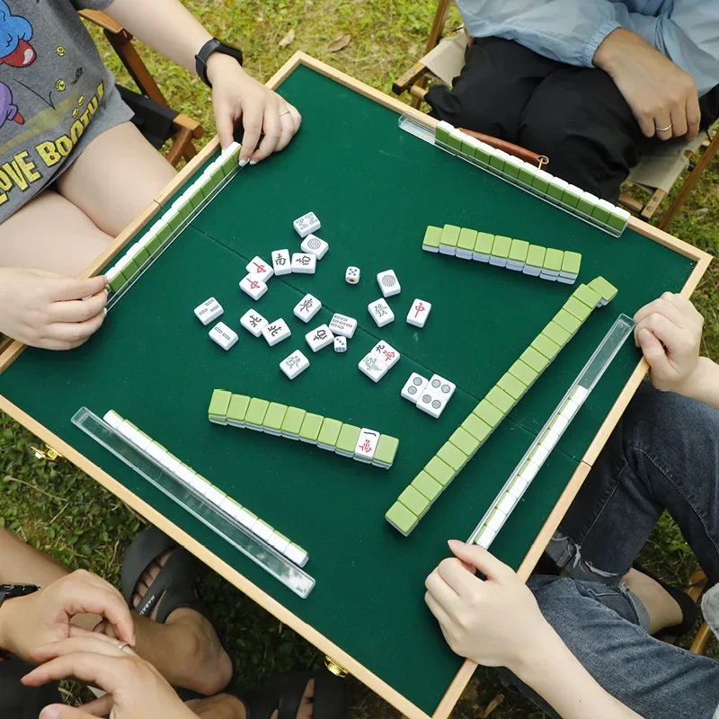 

Outdoor Solid Mahjong Machine Camping Mahjong Table Dining Table Dual Purpose Mini Mahjong Folding Portable Dormitory Mahjong