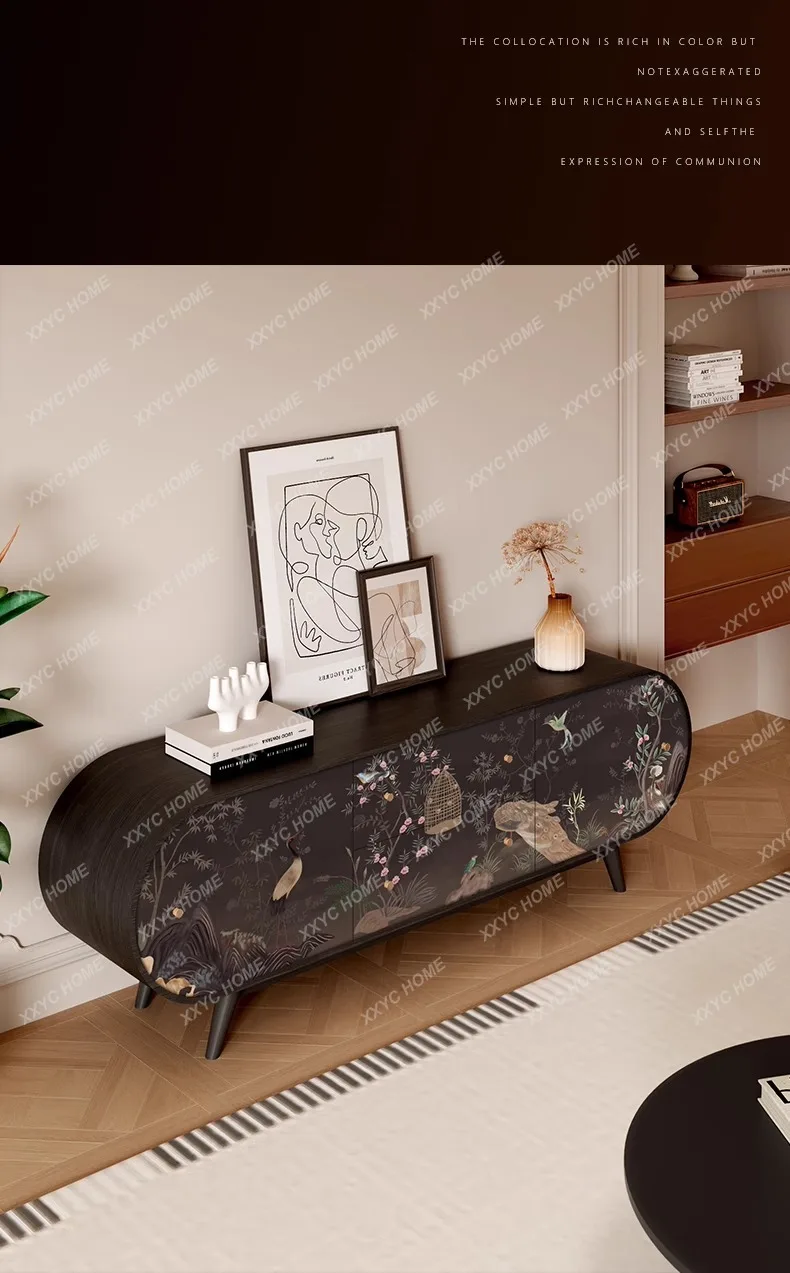 ZXQ Vintage Style TV Cabinet Living Room Storage Decoration Bedroom Bedside Floor Storage Cabinet