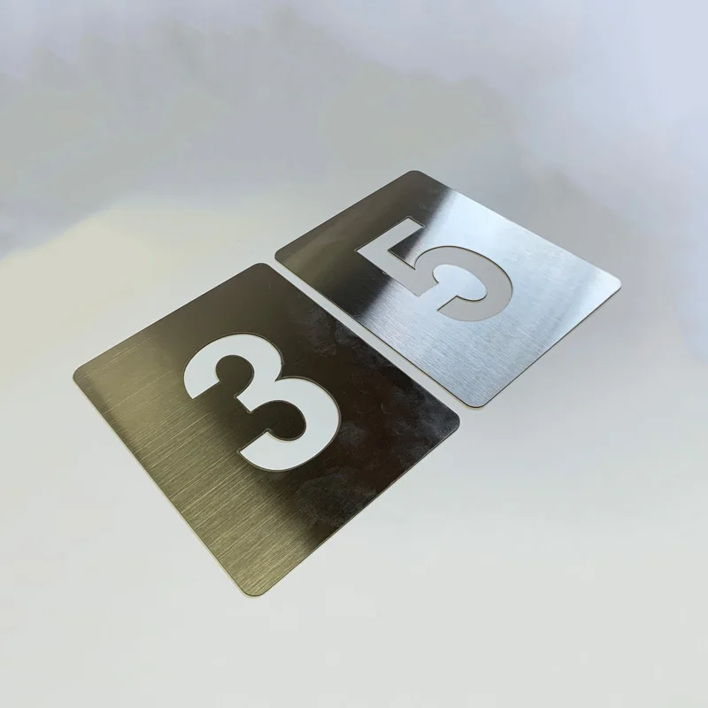 Imagem -06 - Stainless Steel Wall Stencils Gravura Pintura Números Tinta Spray Modelos Número Piso Mark Signs 100 mm 10 Pcs a 9