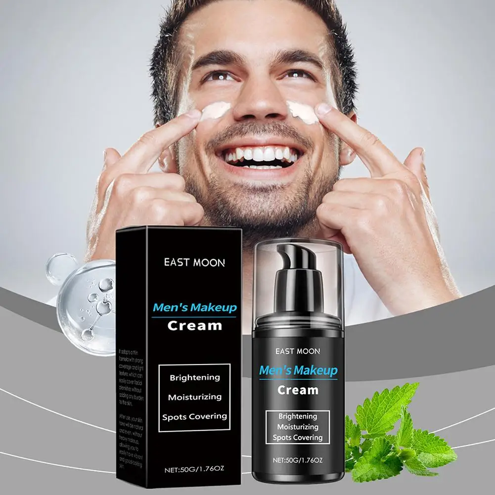 Crema hidratante Natural para hombre, maquillaje facial, mejora la piel seca áspera, ilumina la piel, ligera, larga, J9M0