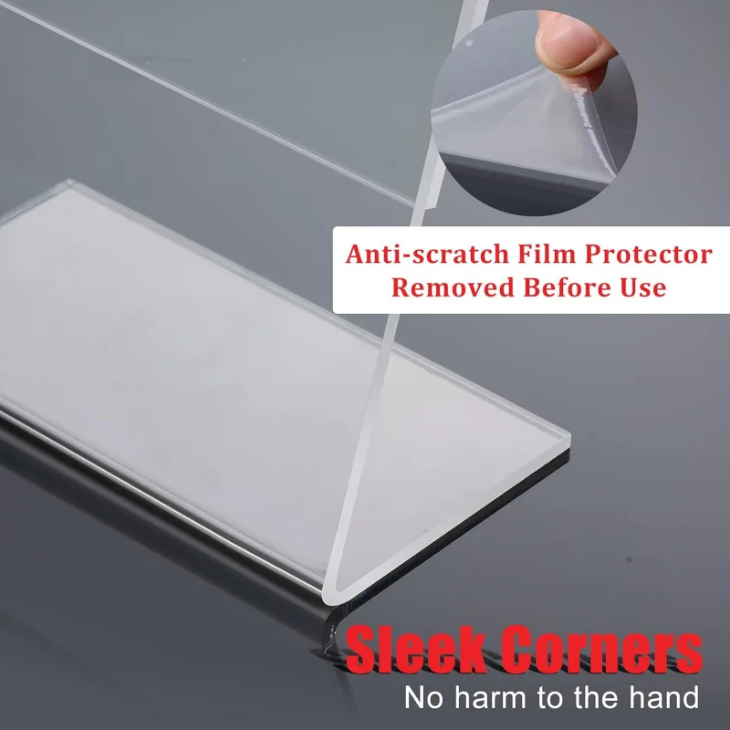 4 x 6 Inch Acrylic Sign Holder Clear Slanted Stand Table Menu Display Flyer Re