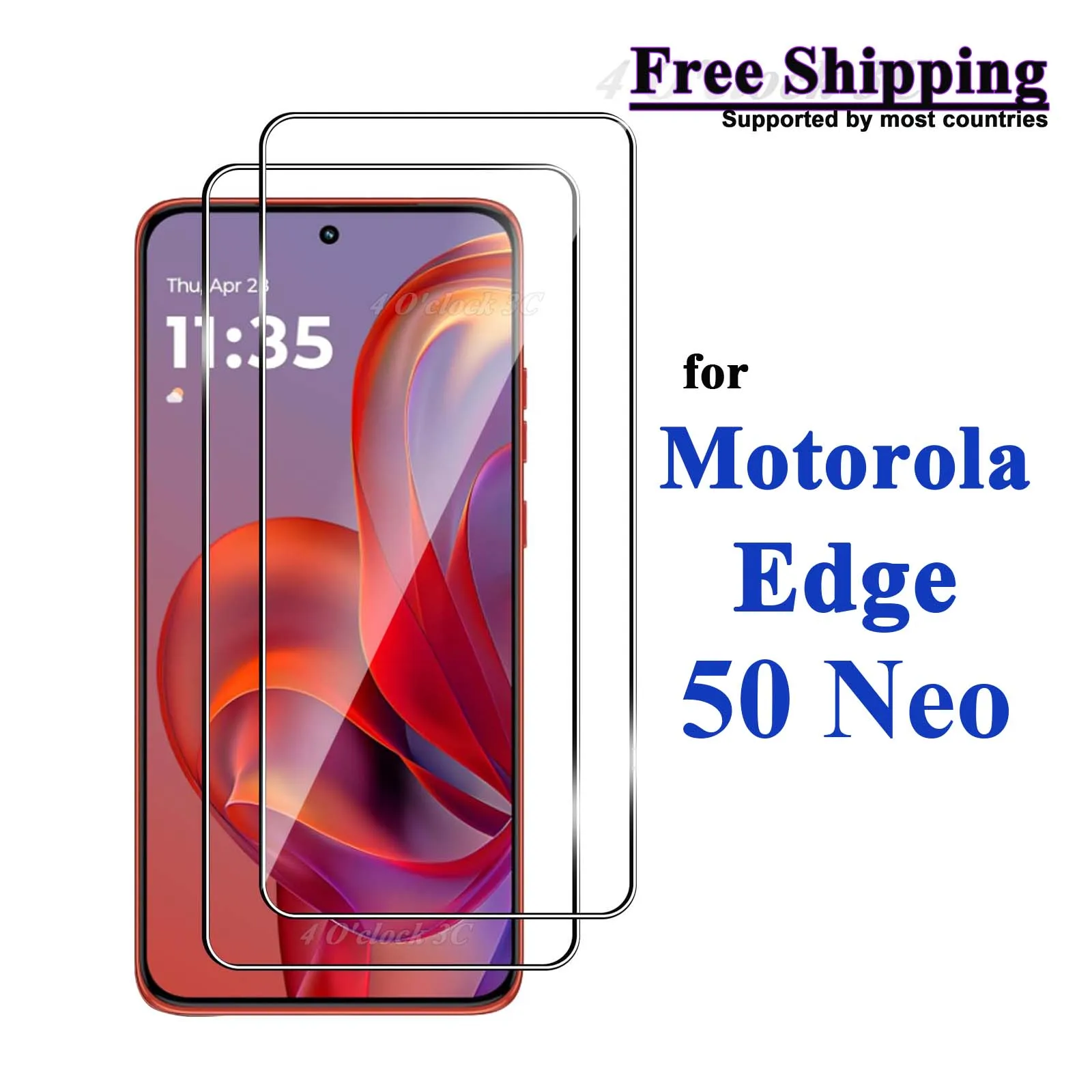 

For Motorola Edge 50 Neo 6.4 inch Screen Protector Tempered Glass Crystal Mica 9H Protective HD Clear Transparent Anti Scratch