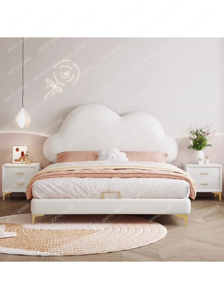 Children's Bed Girl Princess Bed Bedroom Boy Single Bed 1 M 5 Small Apartment Solid Wood Storage Leather Bed