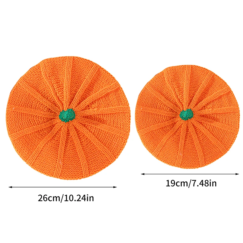 Halloween Decoration Pumpkin Beret Hat 2023 Autumn And Winter Parent-Child Knitted Hat Warm Belle Knit Hat Halloween Party Hats