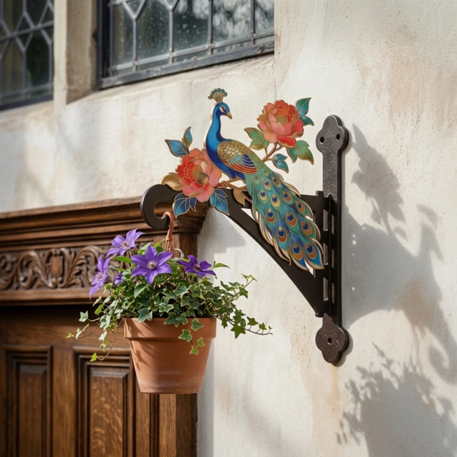 Wall-Mounted Plant Bracket Heavy-Duty Metal Plant Hanger Bird Feeder Hook Rust-Resistant Lantern Hook Curved for Gardeners