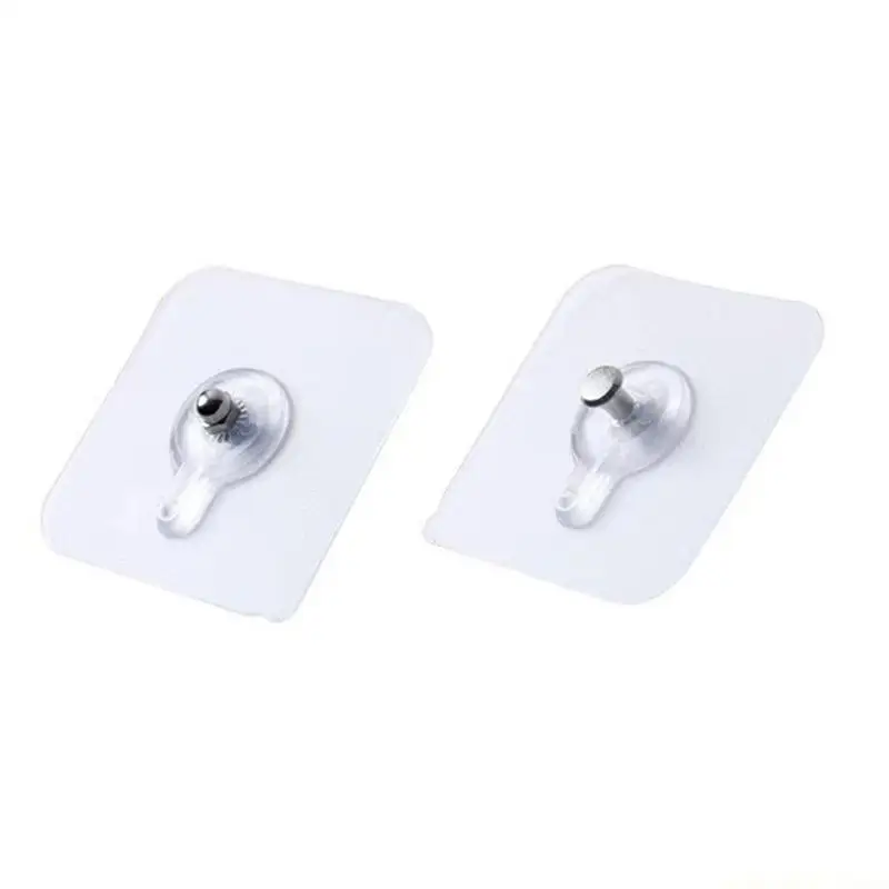 QX2E Hanging Bracket Unmarked Screw Stickers Photo Frame Wall Hooks for Home Bathroom Kitchen Bedroom Wall Window