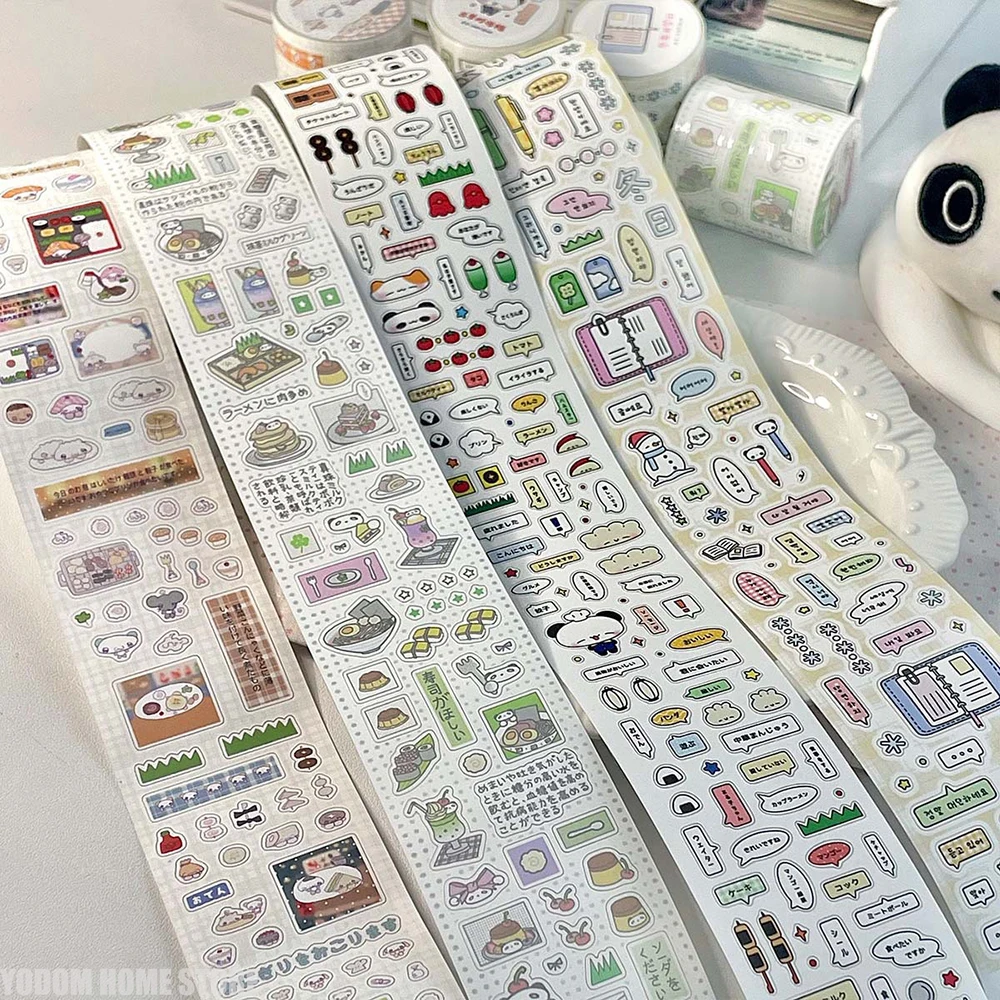 Die Cut Sticker Roll Cute Doodle Cartoon Diary Atmosphere Story Dialogue Box Decal for Journal Scrapbook Craft