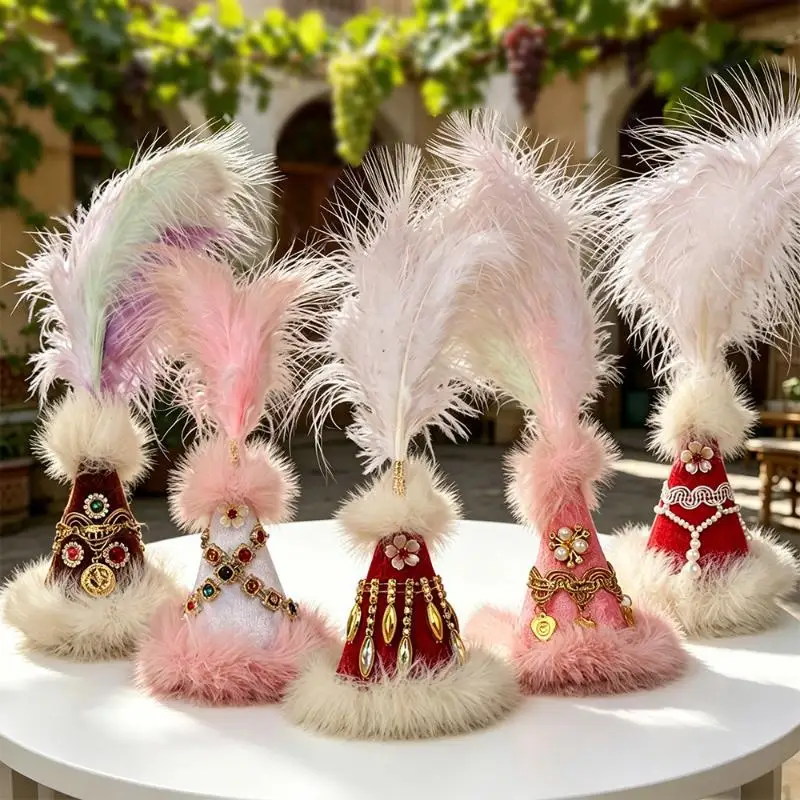 Hot 1pcs Long Hat Lamb Delicate Plush Doll Wearing Ethnic Traditional Clothes Sheep Home Decro Birthday Gifts New Year Mascot