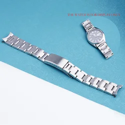 19mm Watch Band Strap Silver Hollow Curved End Oyster Style Bracelet For SEIKO 5(SNXS73 75 77 79 80 81 SNFF05 SNXG47) J1/K1