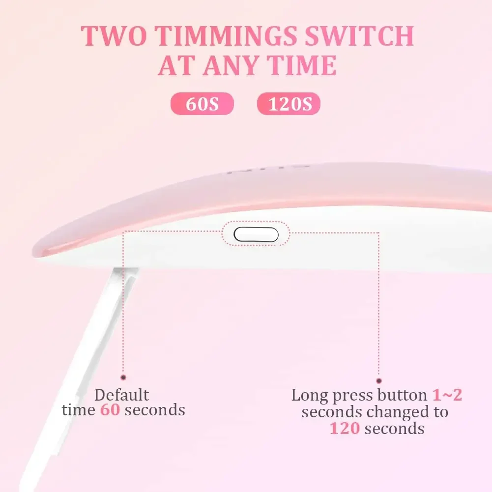 2025 Foldable 6W UV LED Nail Lamp Quick Drying Gel Manicure Tool Professional Nail Dryer Machine for UV LED Nails