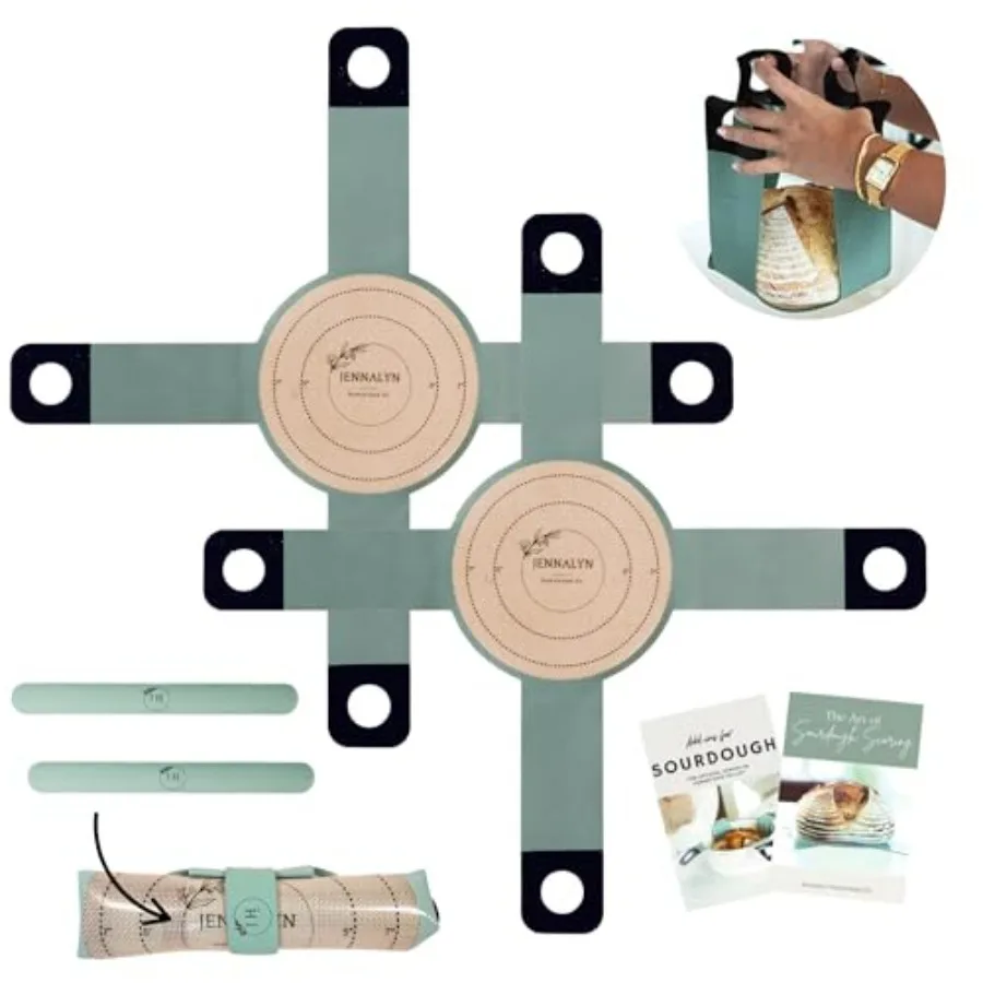 

Силиконовый строп для хлеба на закваске для голландской духовки, 2 шт. — пищевой антипригарный инструмент для переноса теста с 4 ручками, длина 9 дюймов, центральная метка