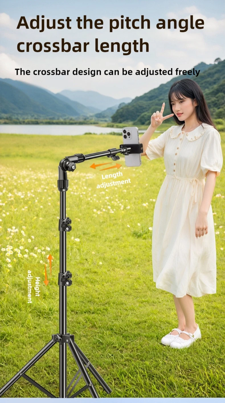 Flexible Overhead Tripod Free Rotation for Phone Camera DSLR 2 in 1 Design Tripod Cold Shoe 1/4'' Screw for Phone Camera
