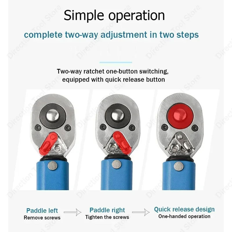 2-24N.m Torque Wrench  1/4“  Precise Reversible Ratchet Torques Key Professional Bicycle Motorcycle Car Automotive Tool