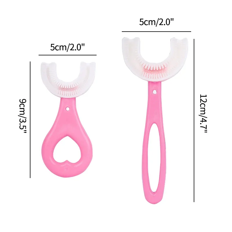 Baby Toothbrush Children 360 Degree U-shaped Child Toothbrush Teethers Kids Teeth Oral Care Cleaning Soft Silicone Baby Brush